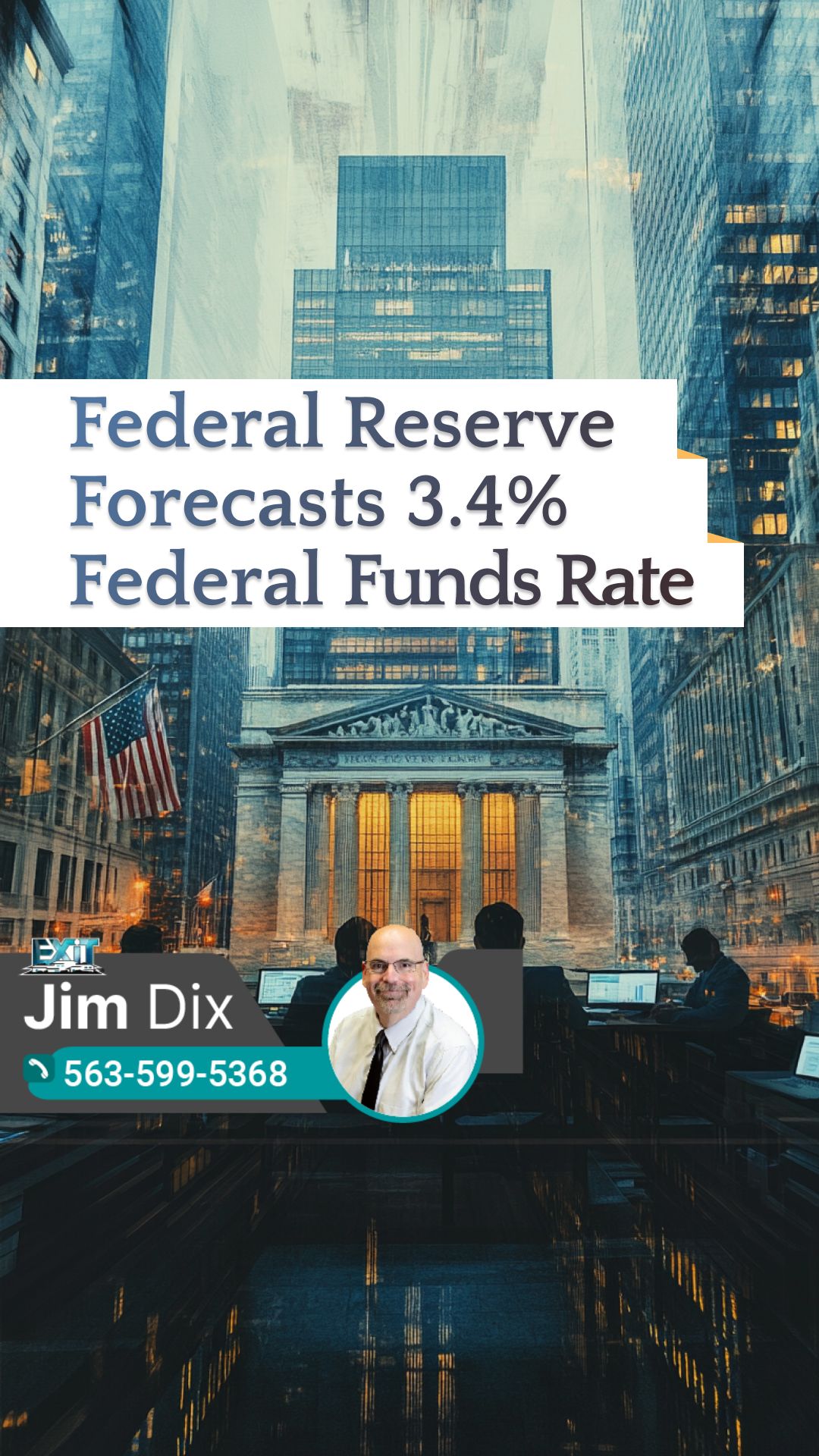 Federal Reserve Forecasts 3.4% Federal Funds Rate
